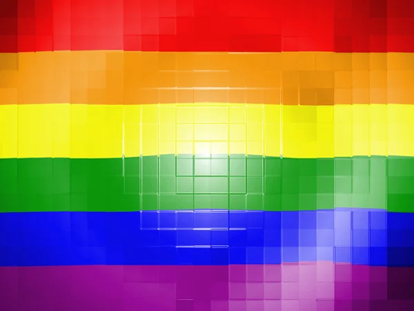 Bandera de orgullo gay en superficie de plástico ondulado — Foto de Stock