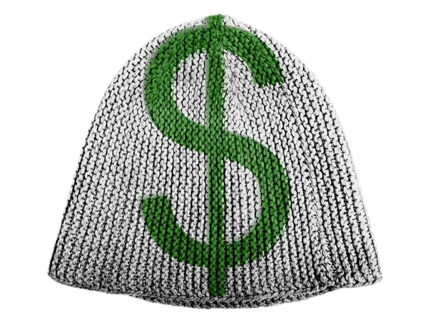 Dollarzeichen auf Mütze gemalt — Stockfoto