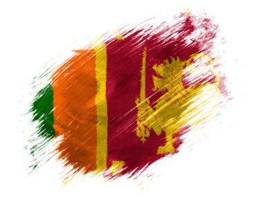 beyaz zemin üzerine fırça ile boyalı sri lanka bayrağı