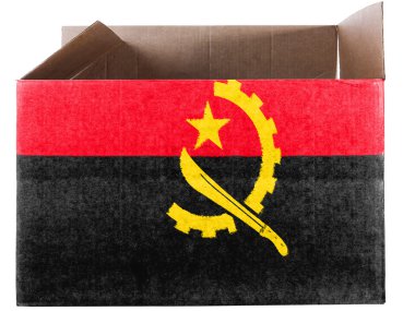 Angola. karton kutu veya paket boyalı Angola bayrağı