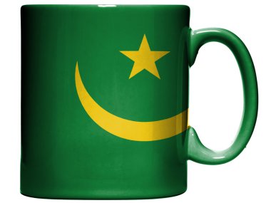 Kahve kupa veya Kupası boyalı mauritius bayrağı