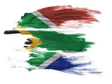 Güney Afrika bayrak beyaz yüzeyinde boyalı