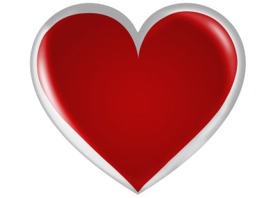 Kırmızı kalp simgesi parlak kalp simgesi üzerinde boya boyalı