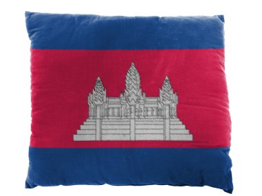 yastığa boyalı Kamboçya bayrağı