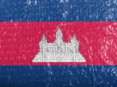 bubblewrap boyalı Kamboçya bayrağı