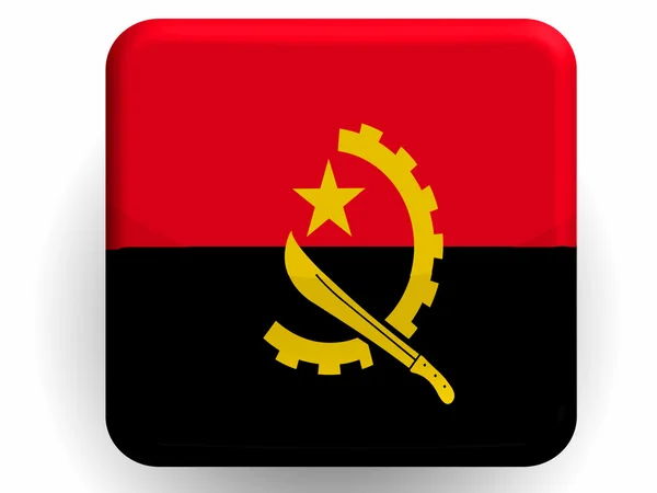 Angola. Bandera angoleña pintada sobre icono brillante —  Fotos de Stock