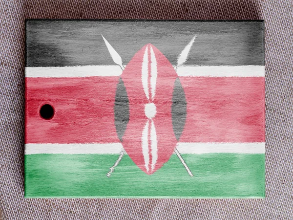 Kenya flag painted over wooden board — Stock Photo, Image