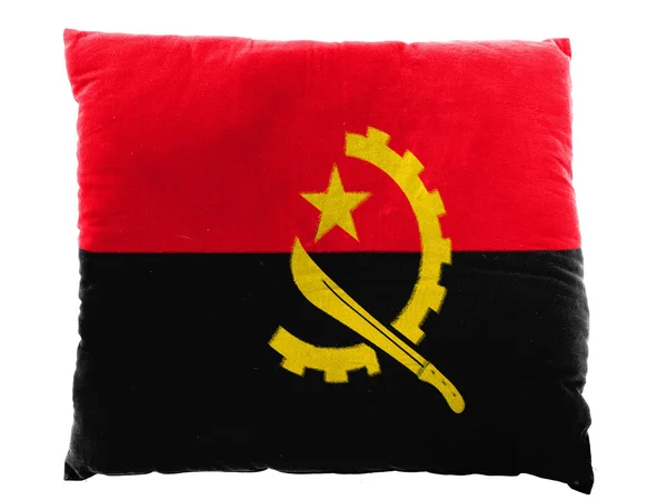 Angola. angolanische Flagge auf Kissen gemalt — Stockfoto