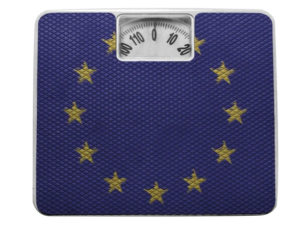 Europe Union flag painted on painted on balance — Stock Photo, Image