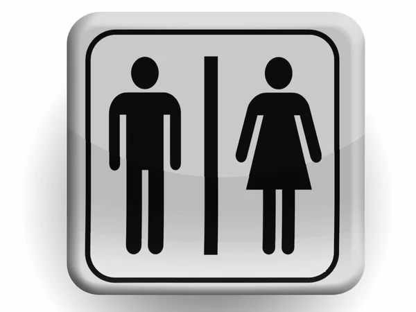 WC teken geschilderd op glanzende pictogram — Stockfoto