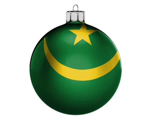 Mauritius flag on a Christmas, x-mas toy — Stock Photo, Image