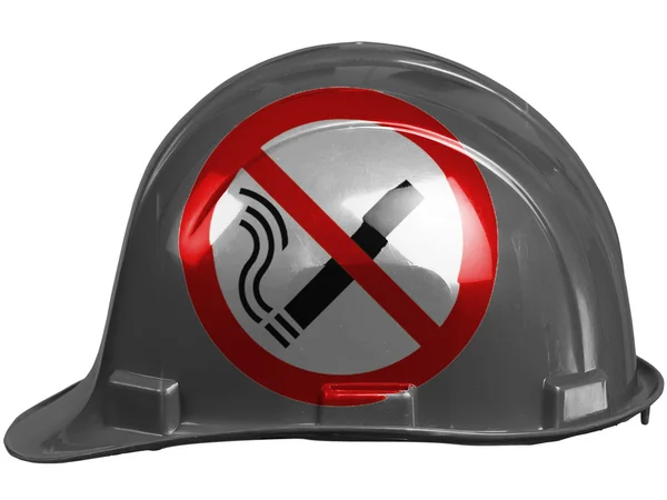 No smoking sign drawn painted on safety helmet — Stock Photo, Image