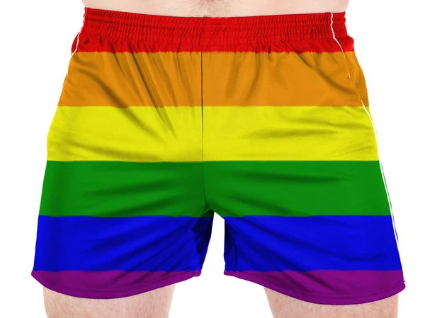 Bandera de orgullo gay pintada en camisas deportivas — Foto de Stock