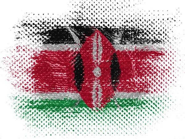 Kenya flag on dotted surface — Stock Photo, Image