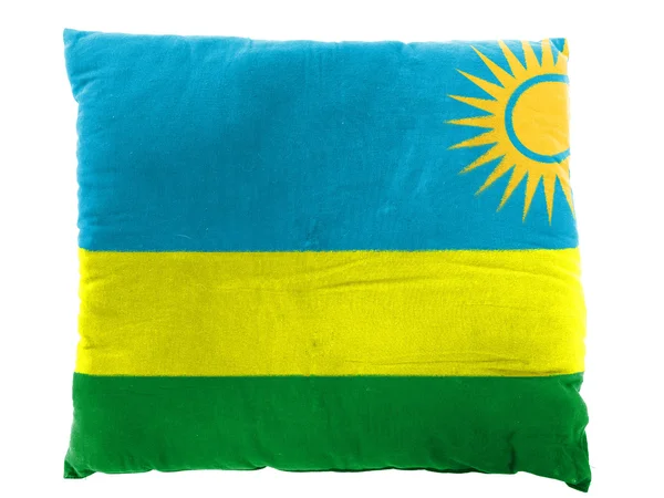 Ruanda bandery malowane na poduszkę — Zdjęcie stockowe
