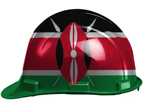 Флаг Кении нарисован на шлеме безопасности — стоковое фото