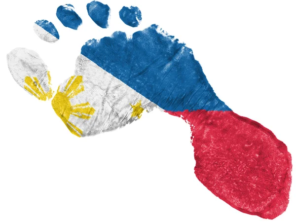 Philippine flag painted in a shape of footprint — Stock Photo, Image