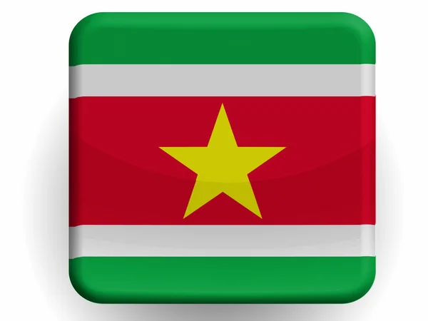 Bandeira do Suriname pintada no ícone brilhante — Fotografia de Stock