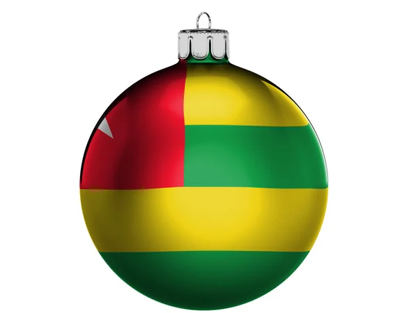 Togo flagga på en jul, x-mas leksak — Stockfoto