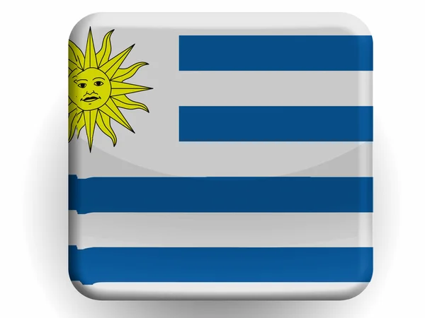 Flaga Urugwaju malowane na błyszczący ikona — Zdjęcie stockowe
