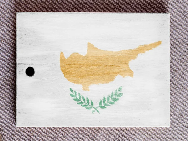 Drapeau Chypre peint sur panneau en bois — Photo