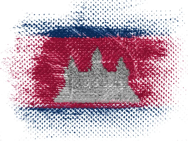 Bandera de Camboya en superficie punteada — Foto de Stock