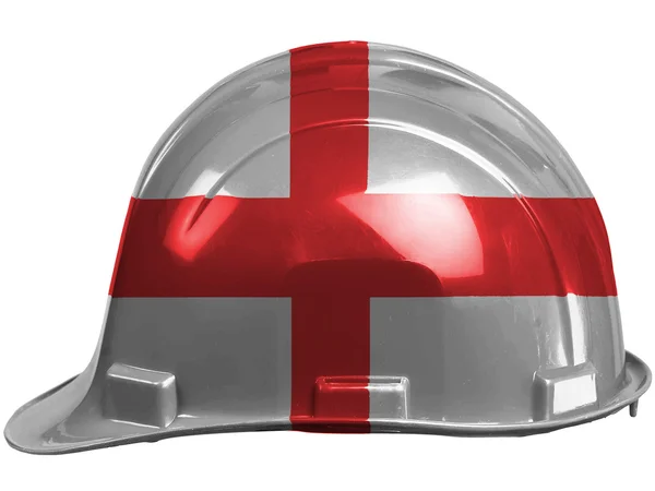 Inglaterra. Bandera inglesa pintada en casco de seguridad —  Fotos de Stock