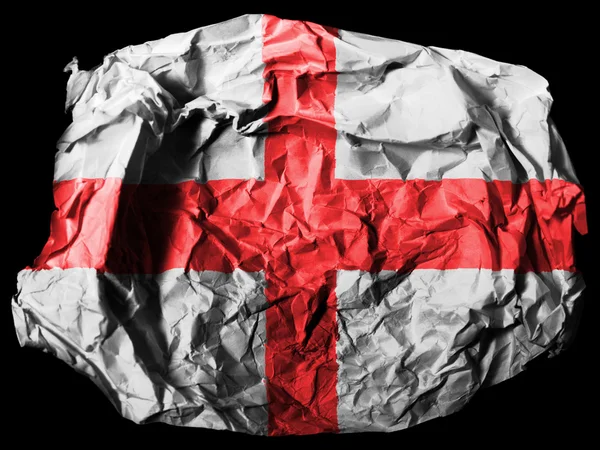 Англия. Английский флаг, нарисованный на скомканной бумаге на черном фоне — стоковое фото