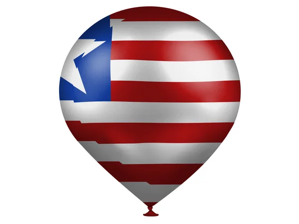 Liberia. Liberiaanse vlag op een ballon — Stockfoto