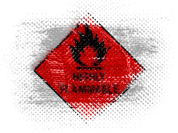 Highly flammable sign drawn on on dotted surface — Stock Photo, Image
