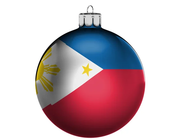 Bandera filipina en una Navidad, juguete de Navidad — Foto de Stock