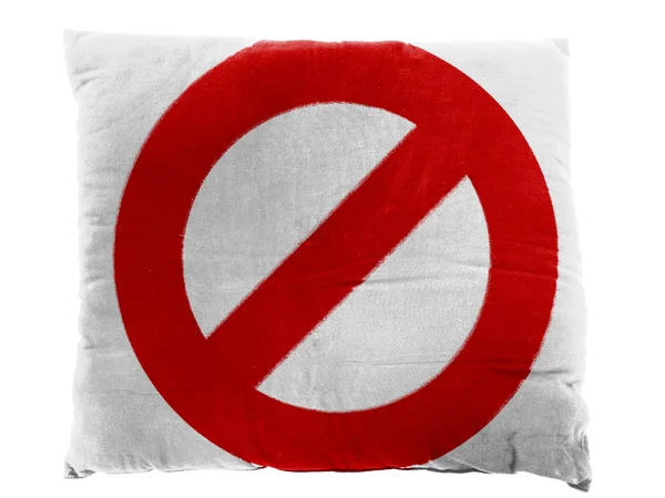 绘在枕头上的禁止的标志 — 图库照片