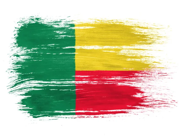 Benin. Benini vlag op witte achtergrond — Stockfoto