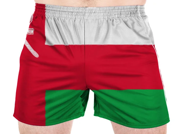 Vlajka Ománu na sportovní košile — Stock fotografie