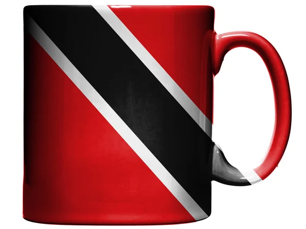 Bandeira de Trinidad e Tobago pintada em caneca ou xícara de café — Fotografia de Stock