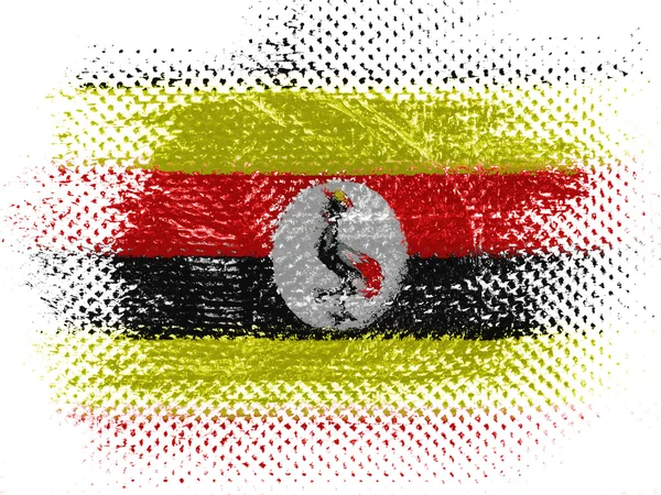 Uganda flagga på prickig yta — Stockfoto
