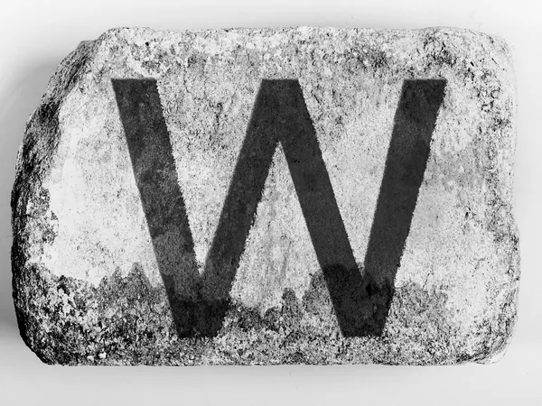 W letter painted on brick — Stock Photo, Image