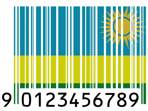 Ruanda flag painted on barcode surface — Stock Photo, Image