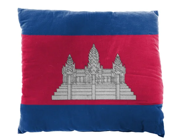 Cambodia flag painted on pillow — Stock Photo, Image
