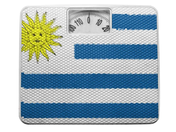 Uruguay flag painted on balance — Stock Photo, Image