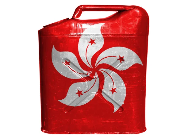 Hong-hong flag painted on gasoline can or gas canister — Stock Photo, Image