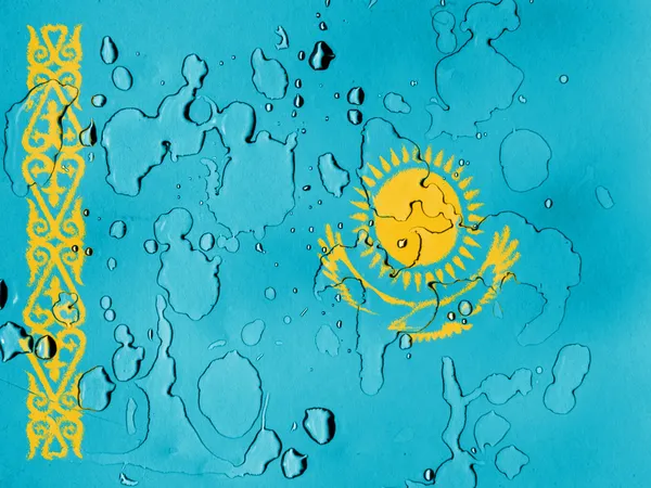 The Kazakh flag — Stock Photo, Image