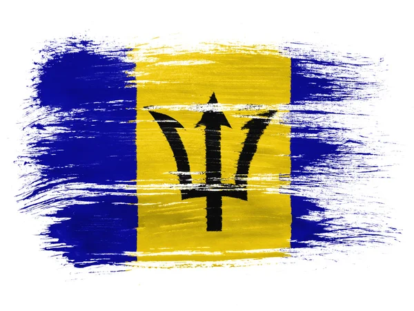 Barbados. Bandiera barbadiana su sfondo bianco — Foto Stock