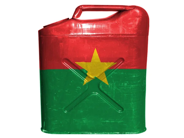 Burkina Faso flag painted on gasoline can or gas canister — Stock Photo, Image