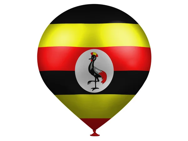 Bandiera Uganda su un palloncino — Foto Stock