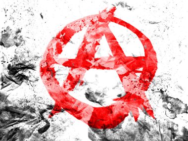 kirli ve pis kağıt boyalı Anarşi sembolü