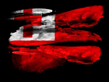 siyah dokulu kağıt sulu boya ile boyanmış tonga bayrağı