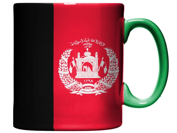 阿富汗国旗绘咖啡杯或杯上 — 图库照片