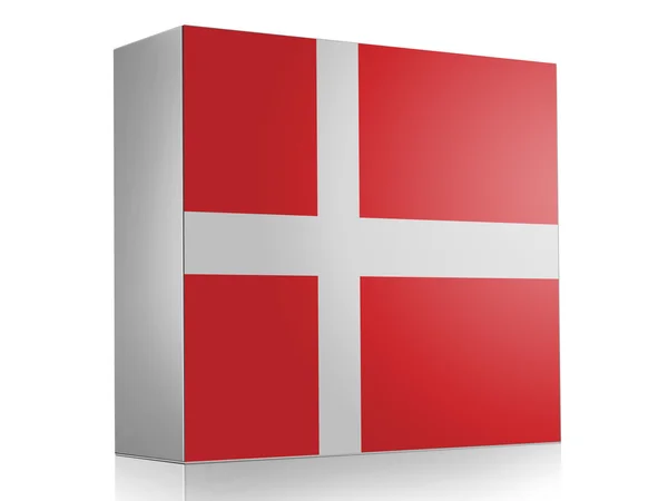 De Deense vlag — Stockfoto