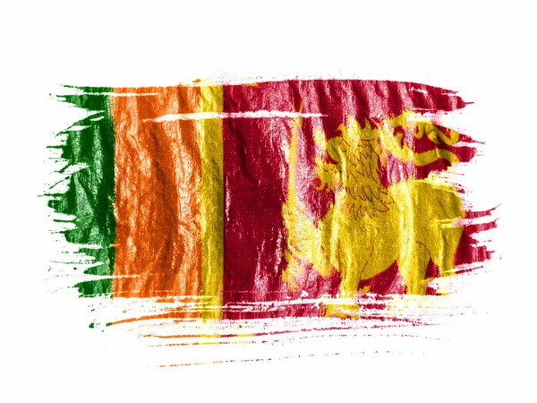 Sri Lanka flag painted with watercolor on wet white paper — Stock Photo, Image